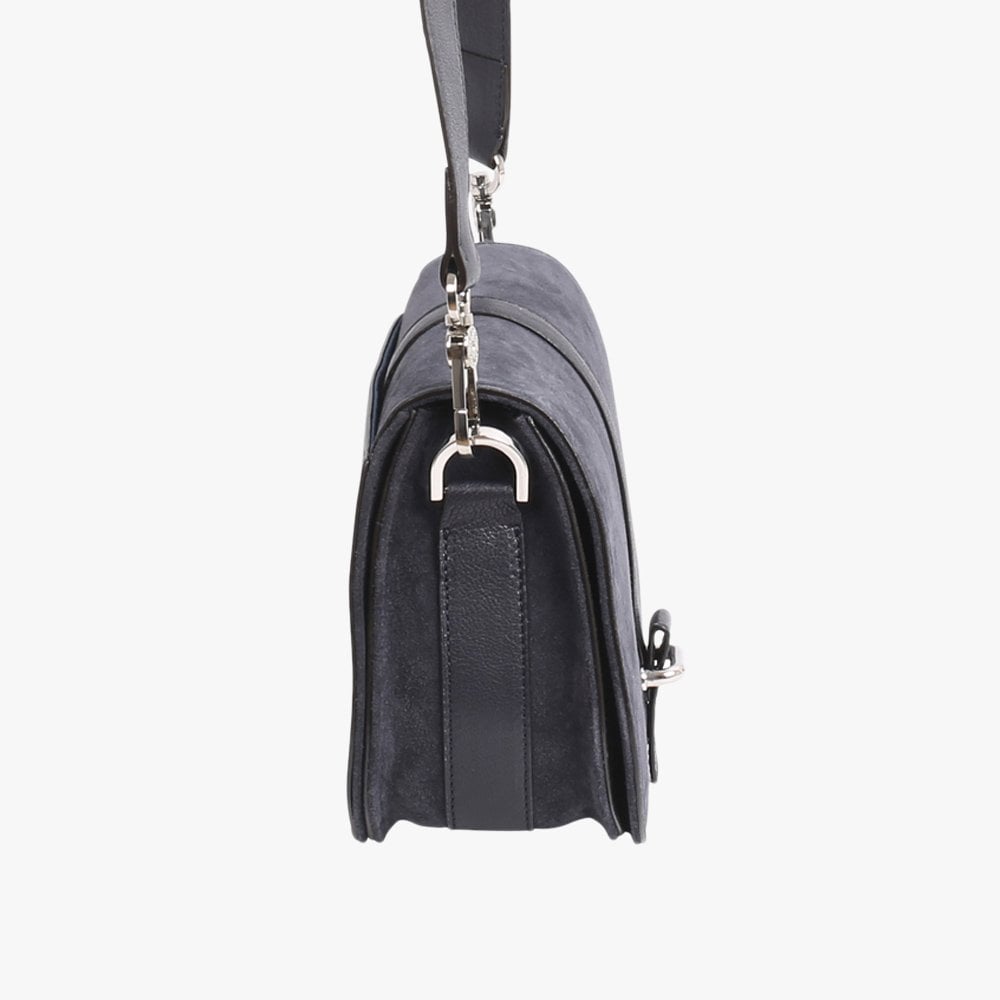 Saga Blue Suede Saddle Bag