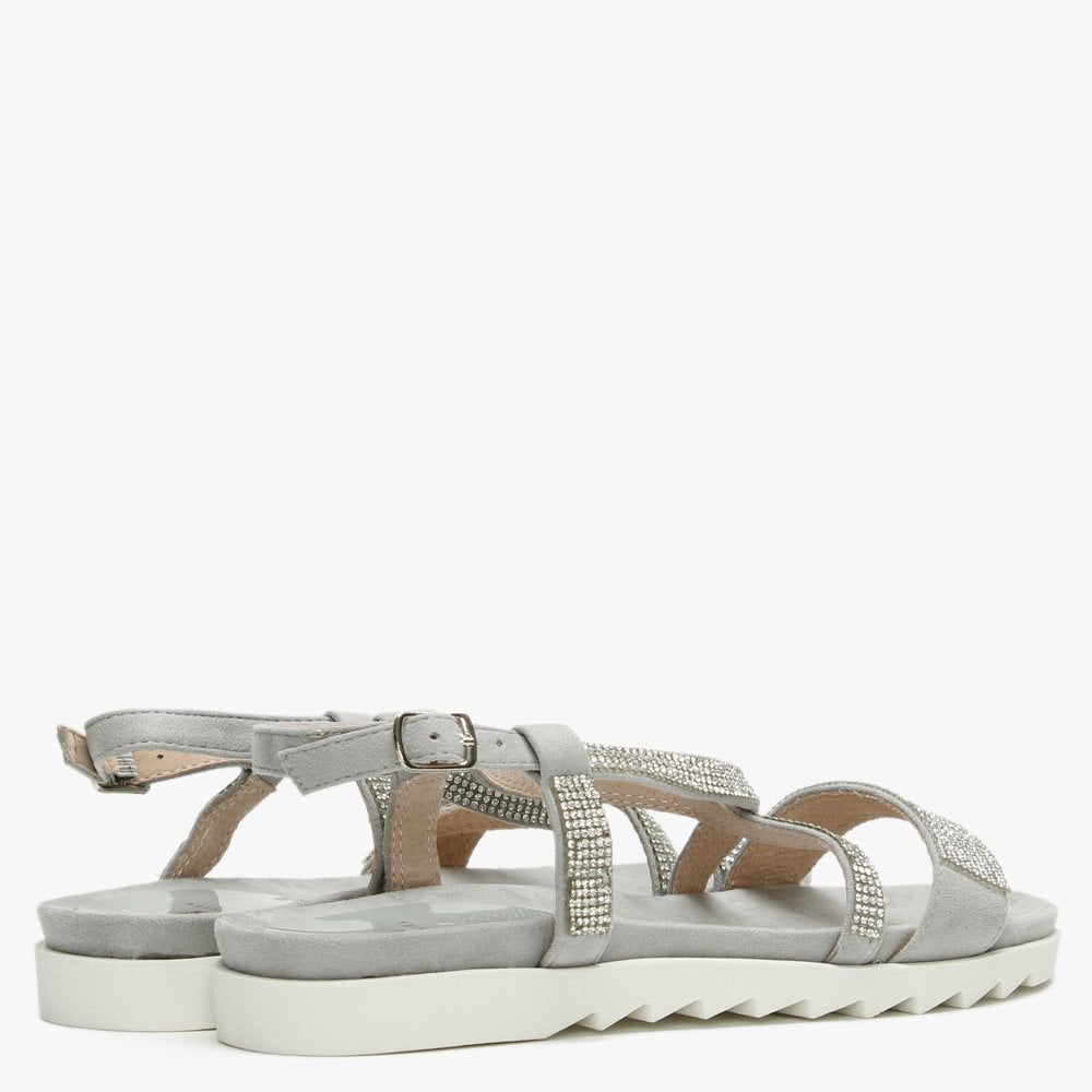 Narina Silver Metallic Embellished Sandals