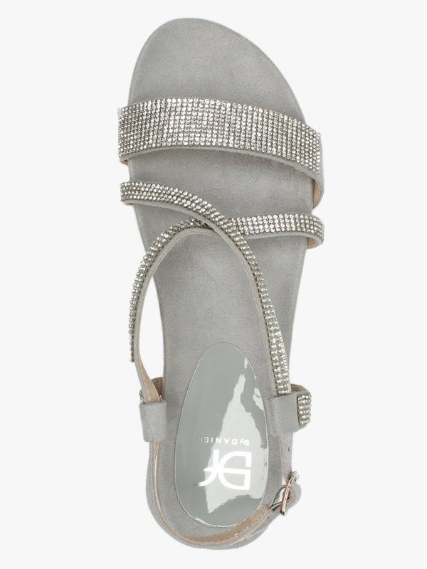 Narina Silver Metallic Embellished Sandals