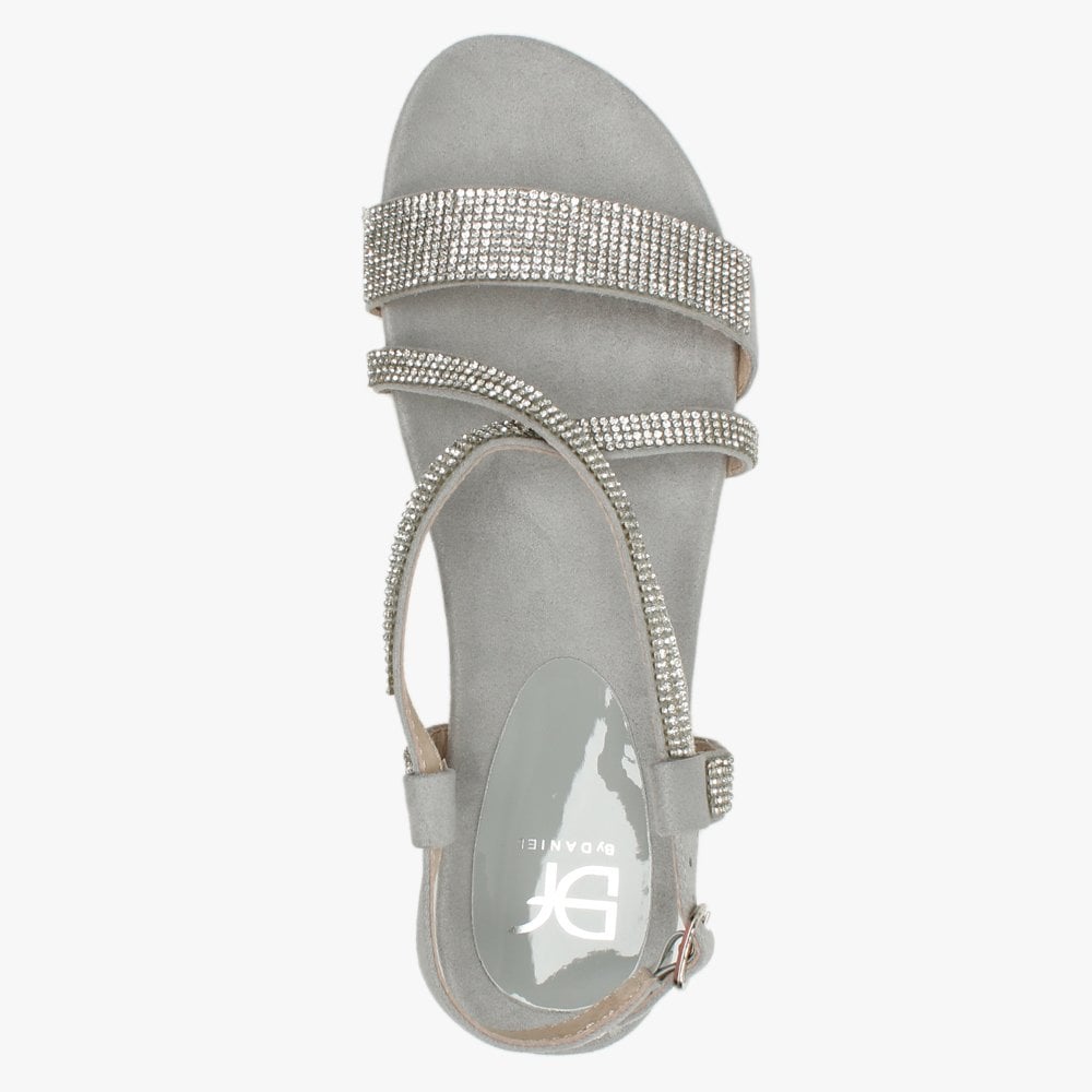Narina Silver Metallic Embellished Sandals