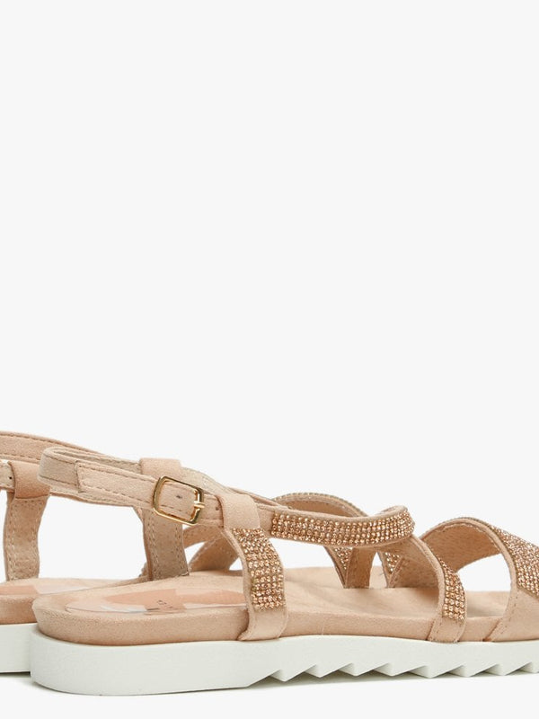 Narina Pink Metallic Embellished Sandals