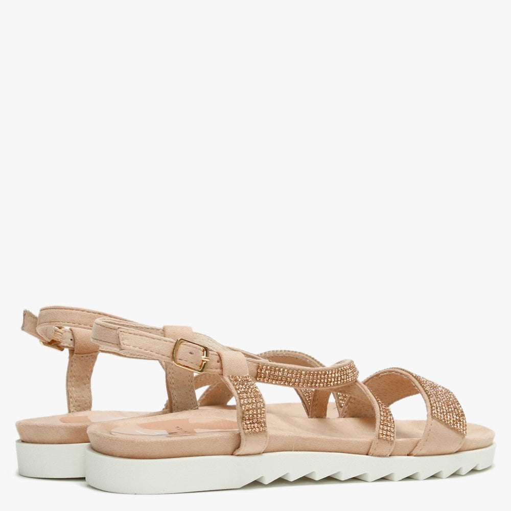 Narina Pink Metallic Embellished Sandals