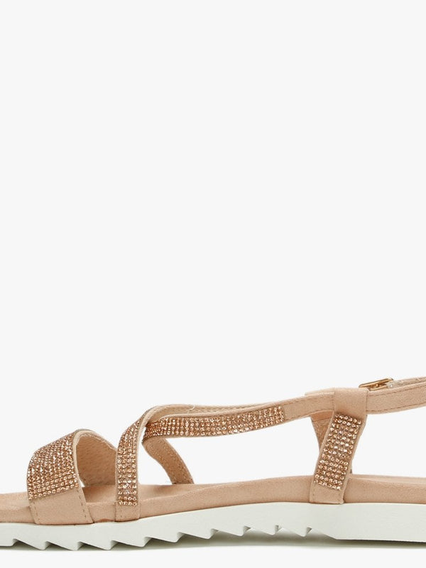 Narina Pink Metallic Embellished Sandals
