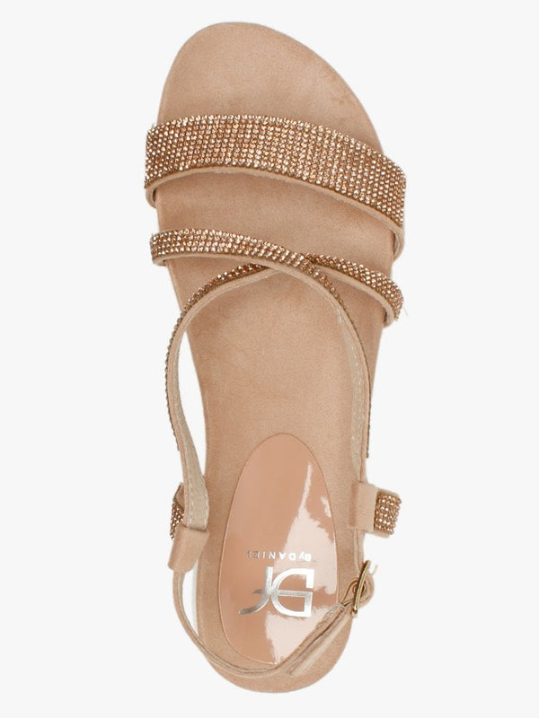 Narina Pink Metallic Embellished Sandals
