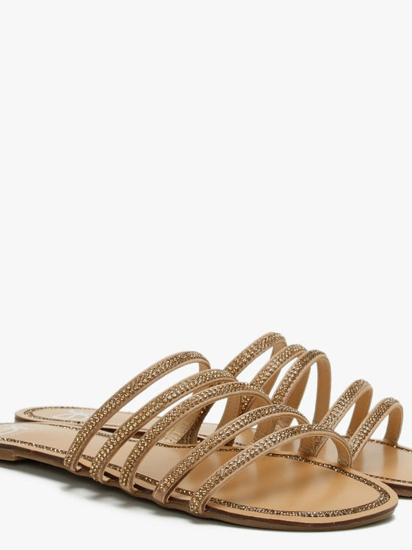 Hosk Gold Diamante Strap Mules