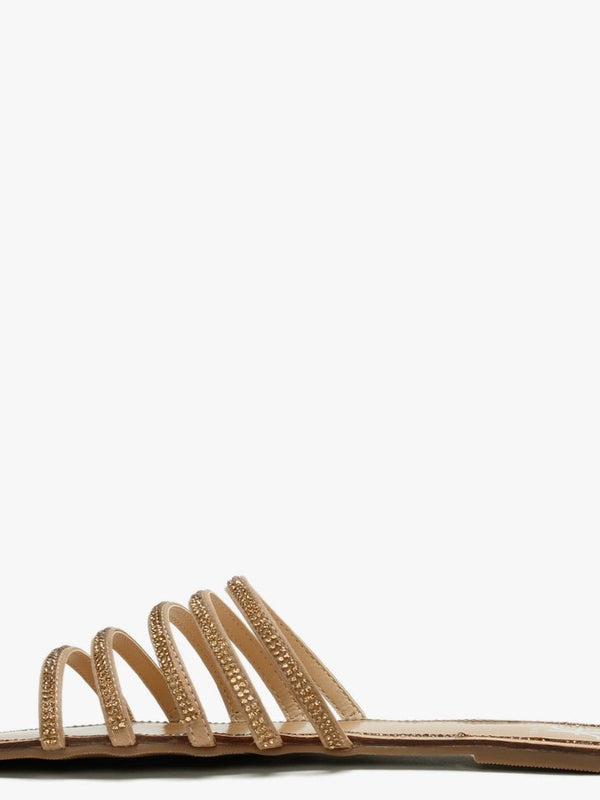 Hosk Gold Diamante Strap Mules