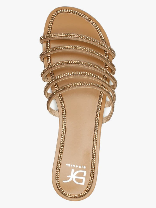 Hosk Gold Diamante Strap Mules