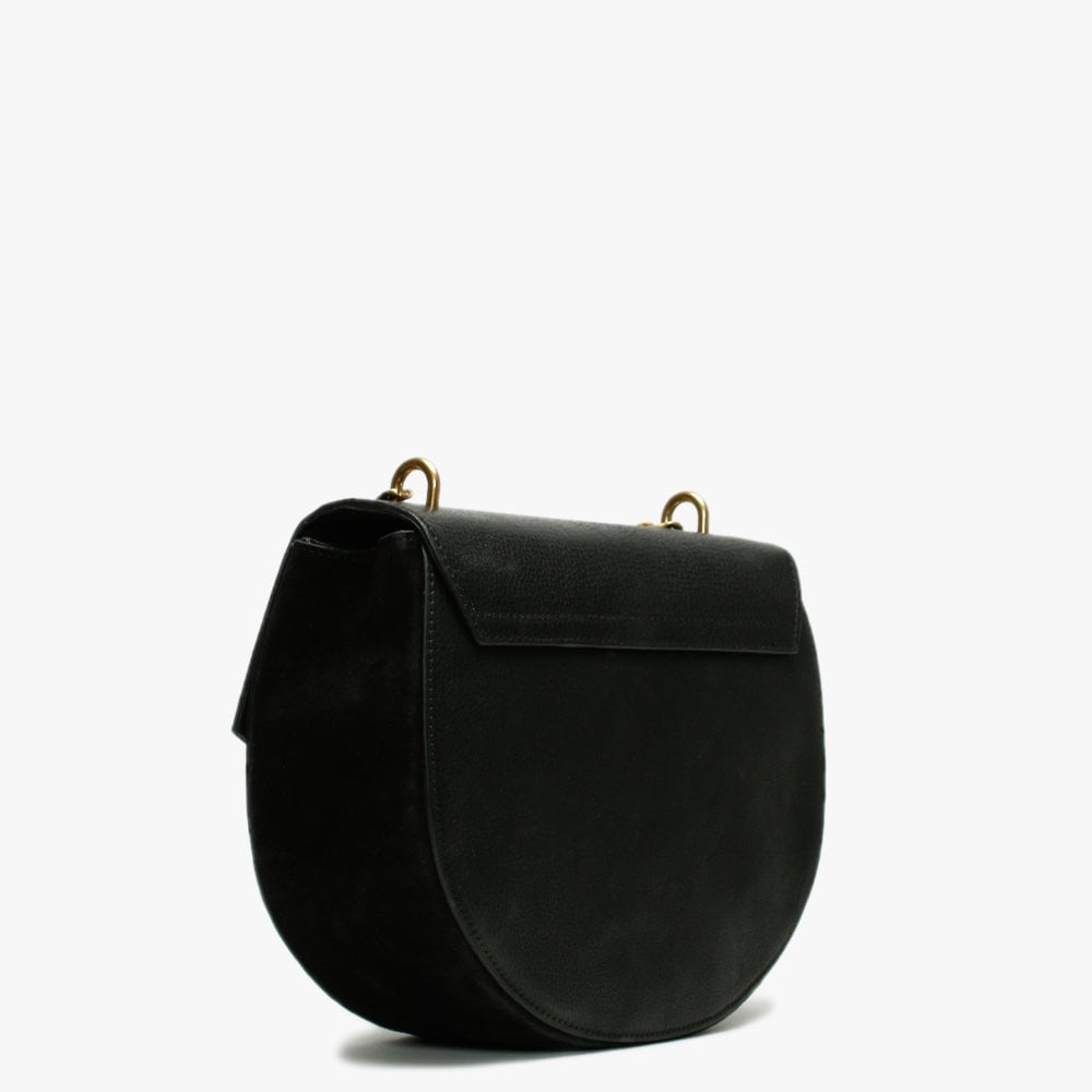 Vostok Chain Black Leather & Suede Satchel Bag