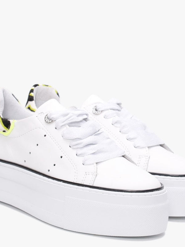 Tyburn White Leather Flatform Trainers
