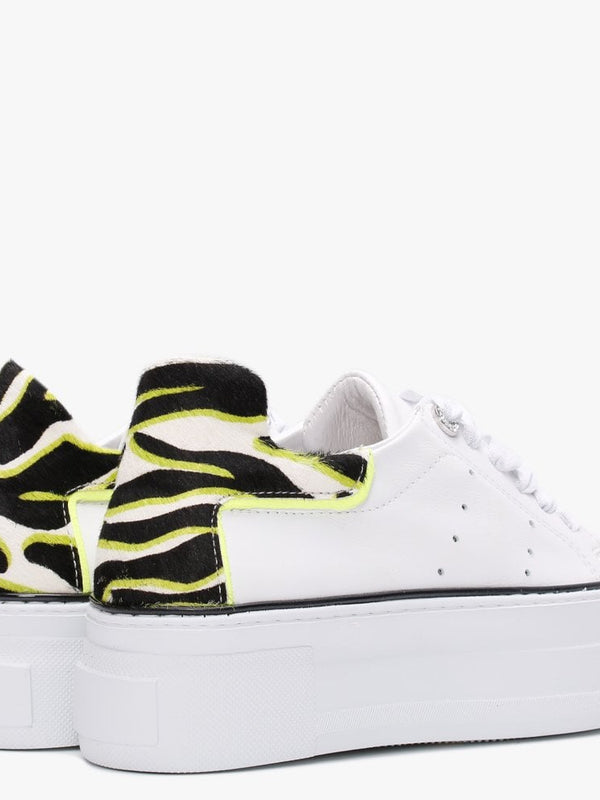 Tyburn White Leather Flatform Trainers