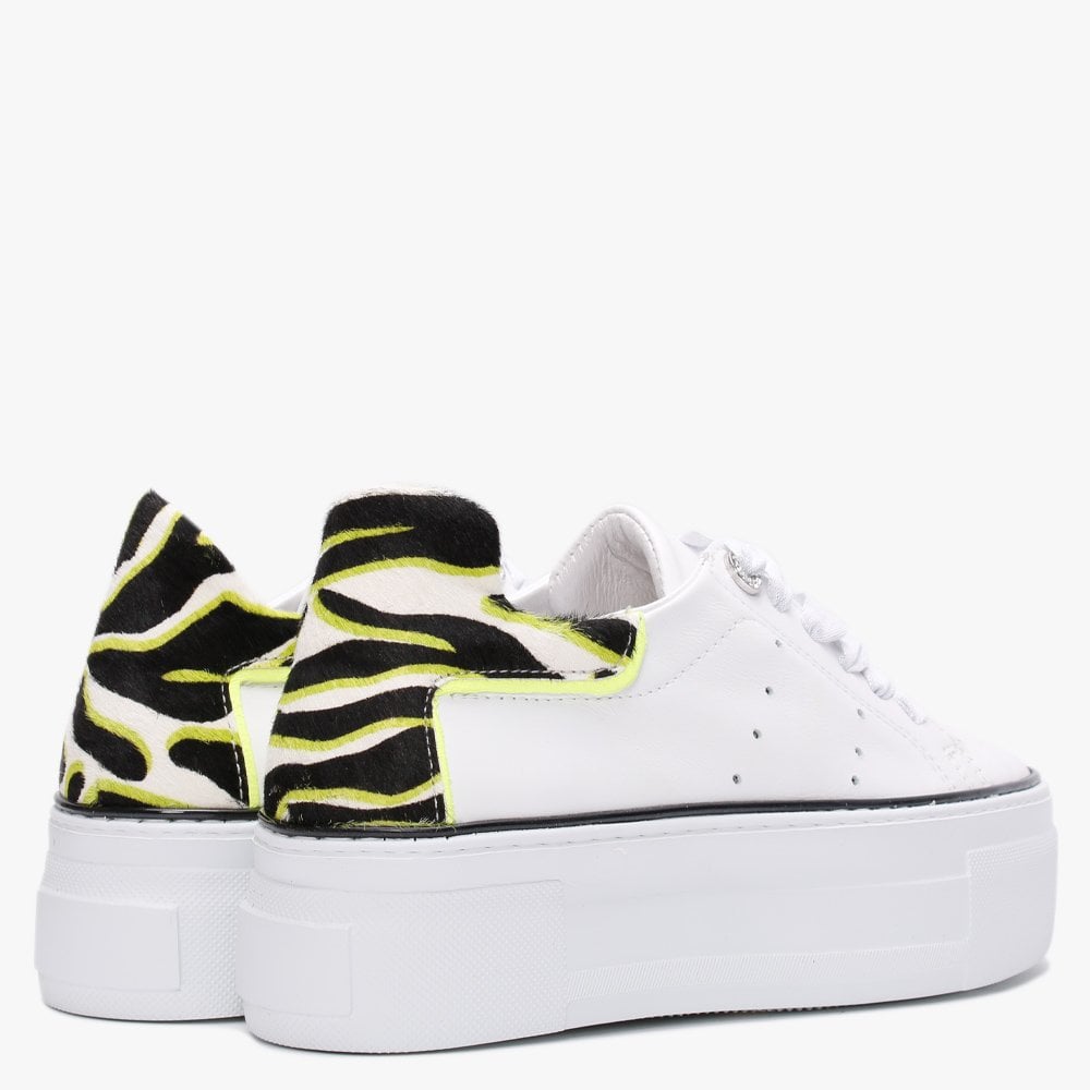 Tyburn White Leather Flatform Trainers