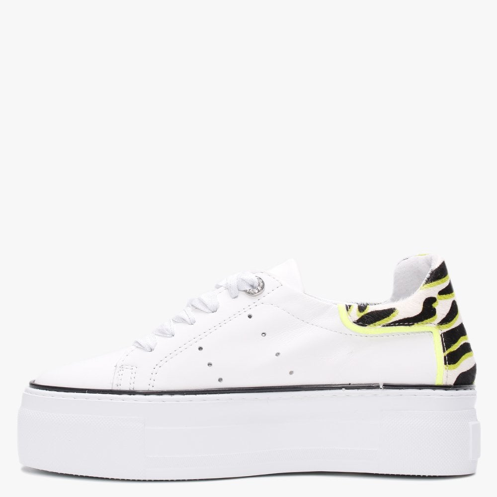 Tyburn White Leather Flatform Trainers