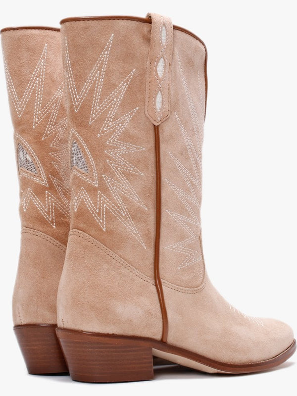 Kensal Beige Suede Cowboy Boots