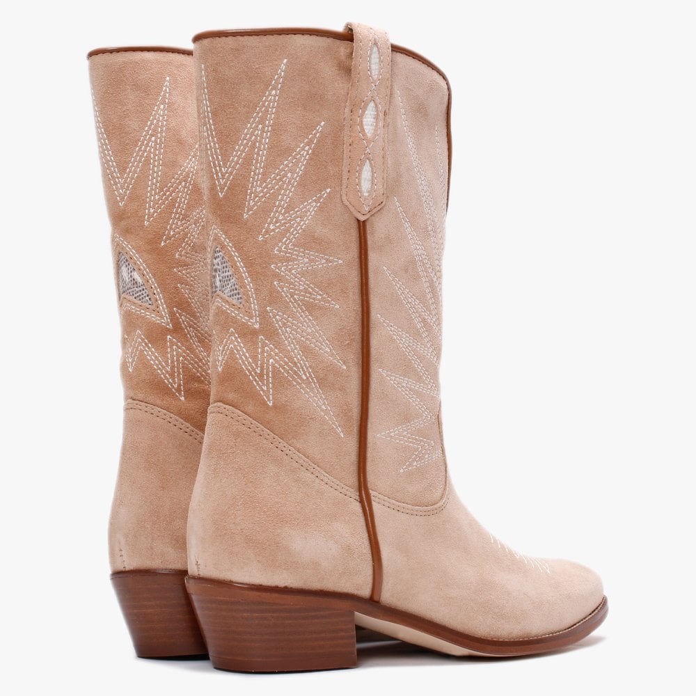 Kensal Beige Suede Cowboy Boots