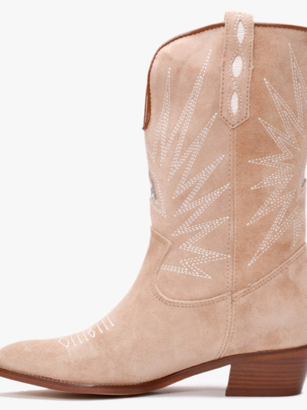 Kensal Beige Suede Cowboy Boots
