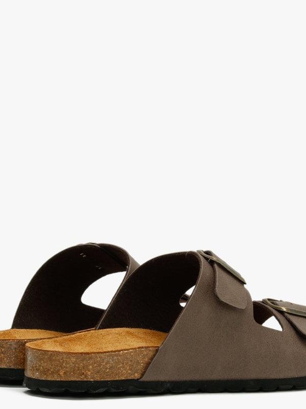 Mariz Brown Two Strap Sandals