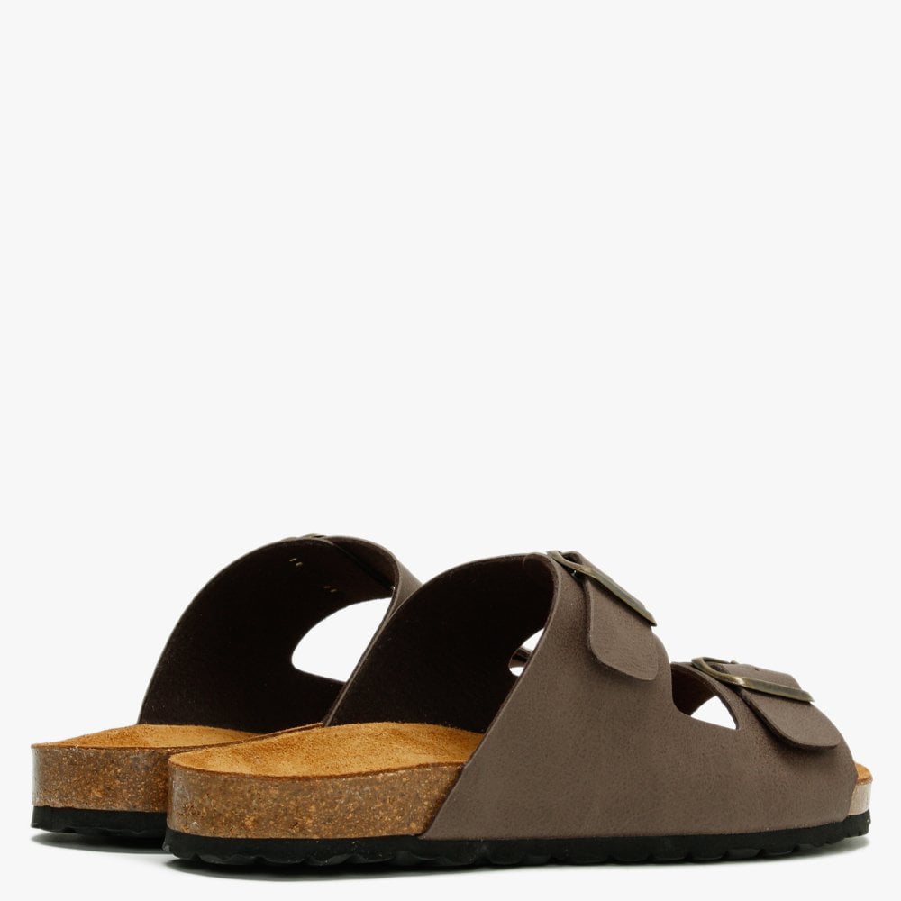 Mariz Brown Two Strap Sandals