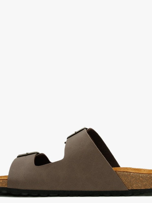 Mariz Brown Two Strap Sandals