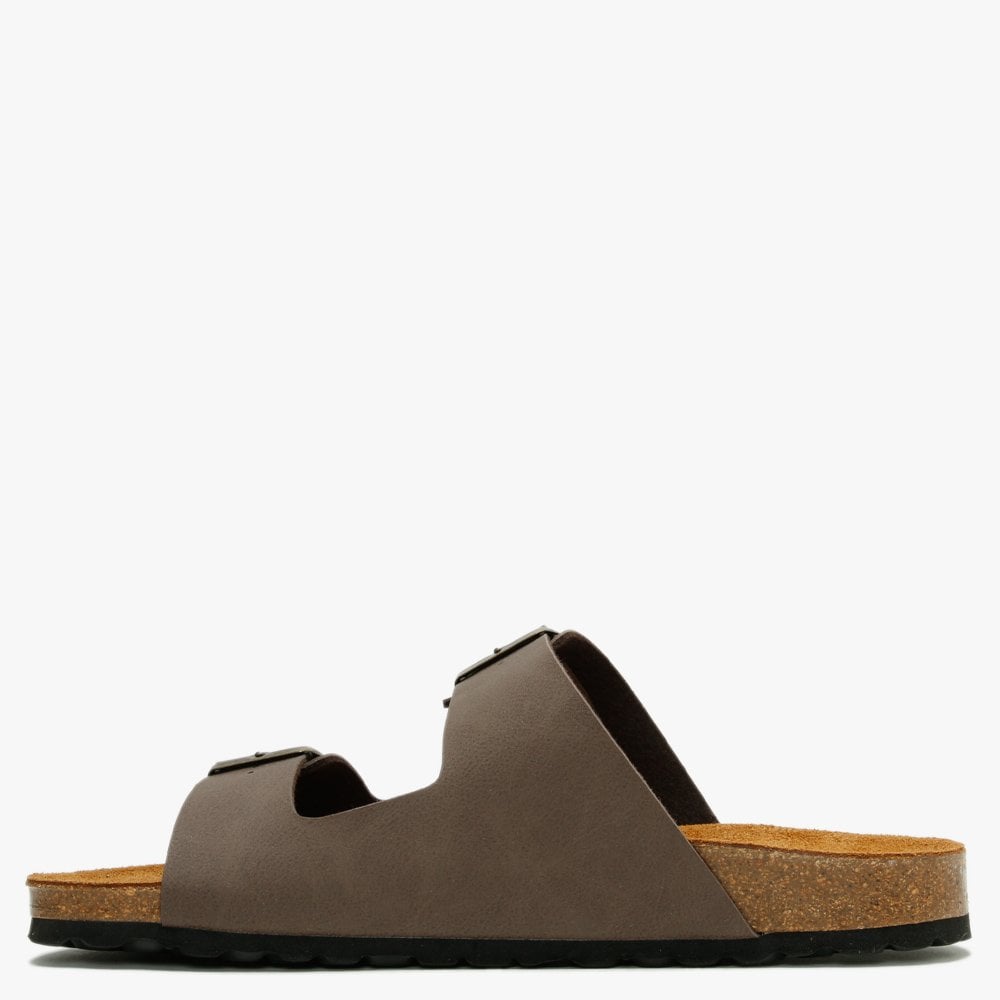 Mariz Brown Two Strap Sandals