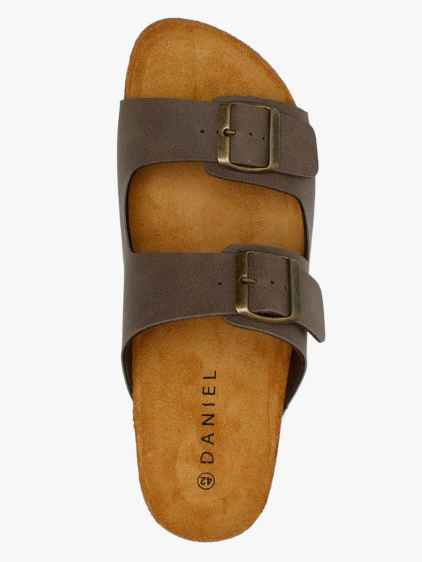 Mariz Brown Two Strap Sandals