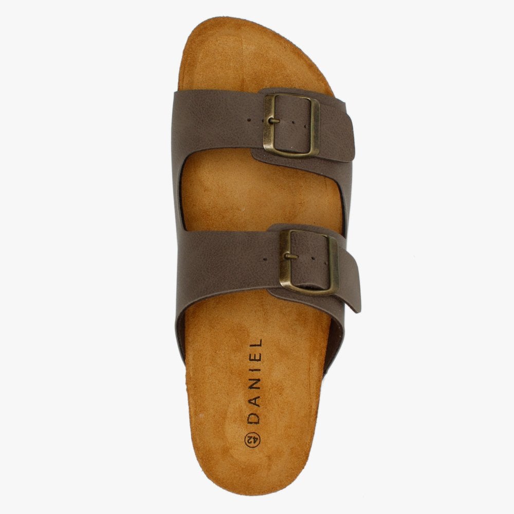 Mariz Brown Two Strap Sandals