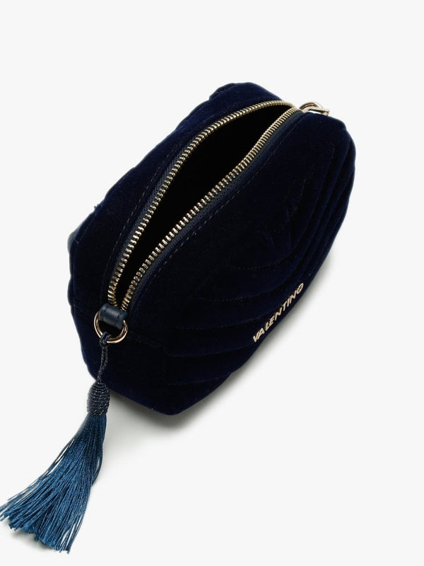 CarillonB Blue Velvet Quilted Belt Bag