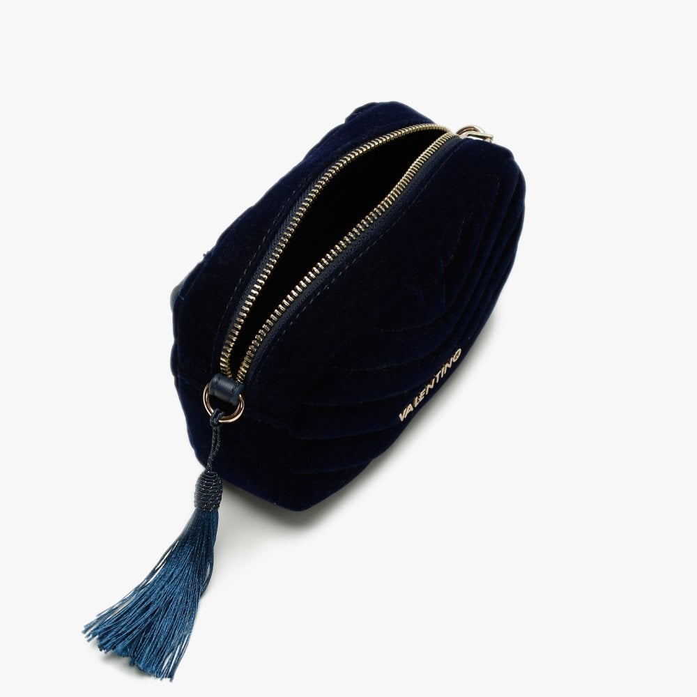CarillonB Blue Velvet Quilted Belt Bag