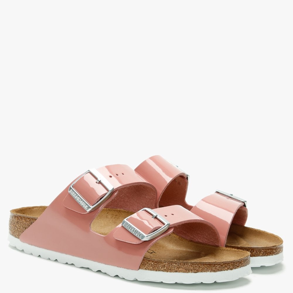 Arizona Birko-Flor Patent Old Rose Mules