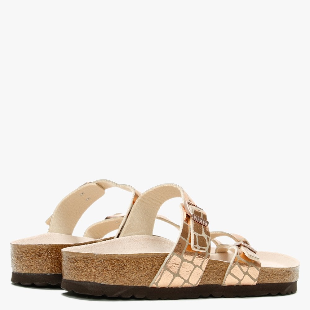 Mayari Gator Gleam Copper Thong Sandals