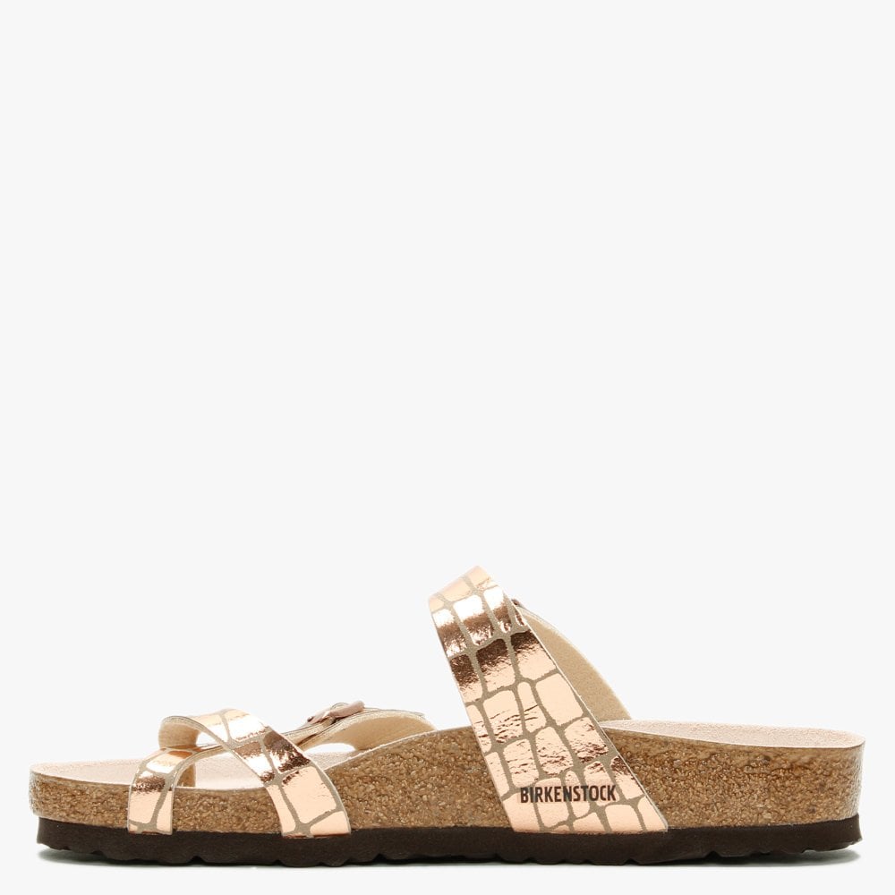 Mayari Gator Gleam Copper Thong Sandals