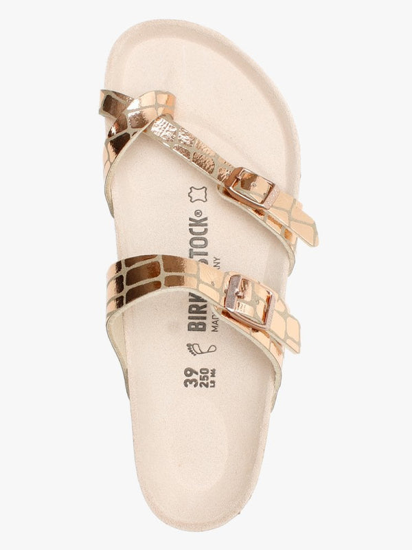 Mayari Gator Gleam Copper Thong Sandals