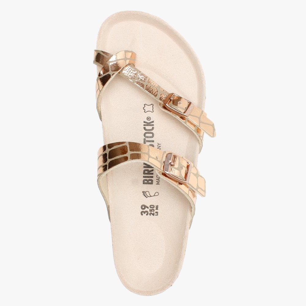 Mayari Gator Gleam Copper Thong Sandals