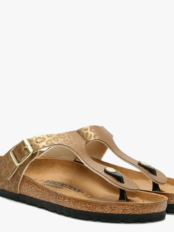 Gizeh Leopard Gold Birko-Flor Sandals