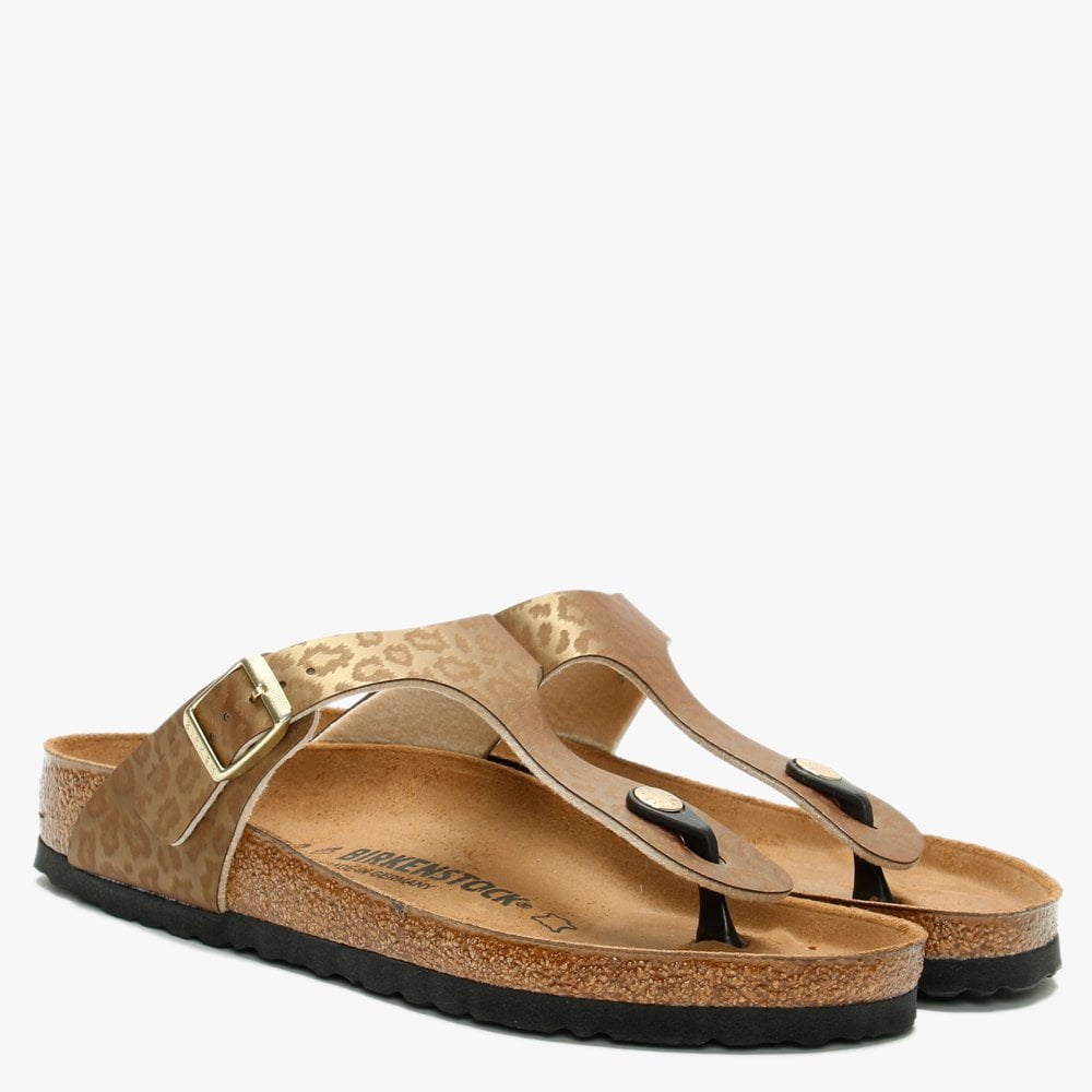 Gizeh Leopard Gold Birko-Flor Sandals