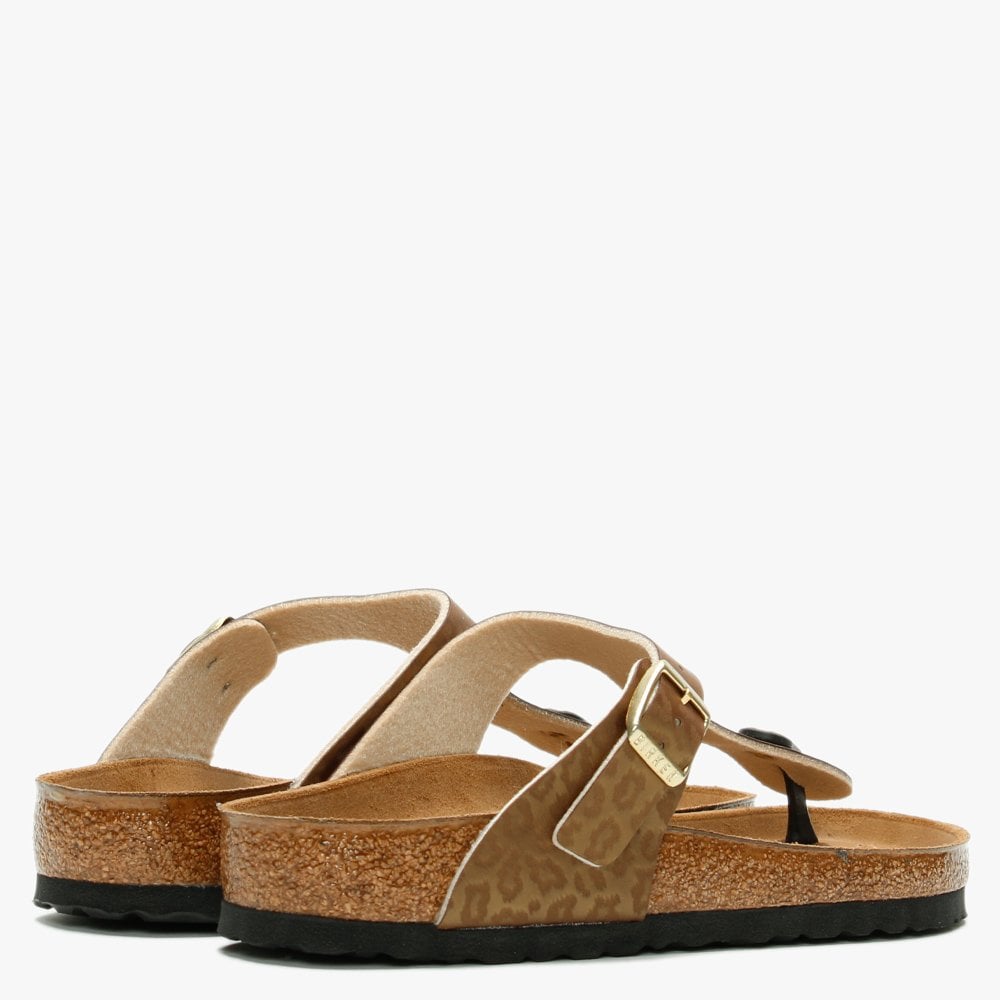 Gizeh Leopard Gold Birko-Flor Sandals