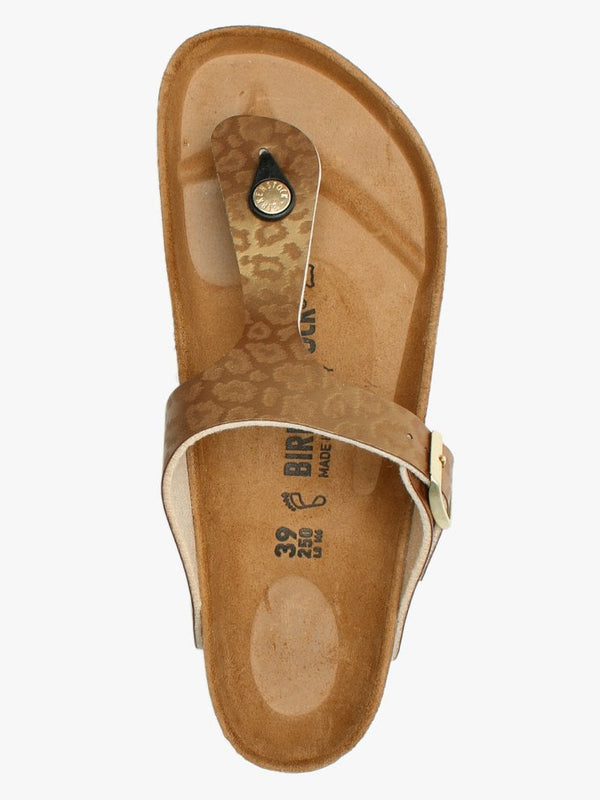 Gizeh Leopard Gold Birko-Flor Sandals
