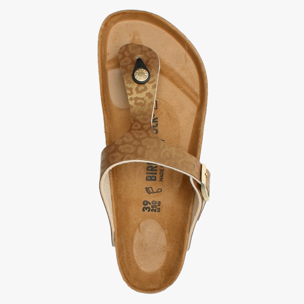 Gizeh Leopard Gold Birko-Flor Sandals