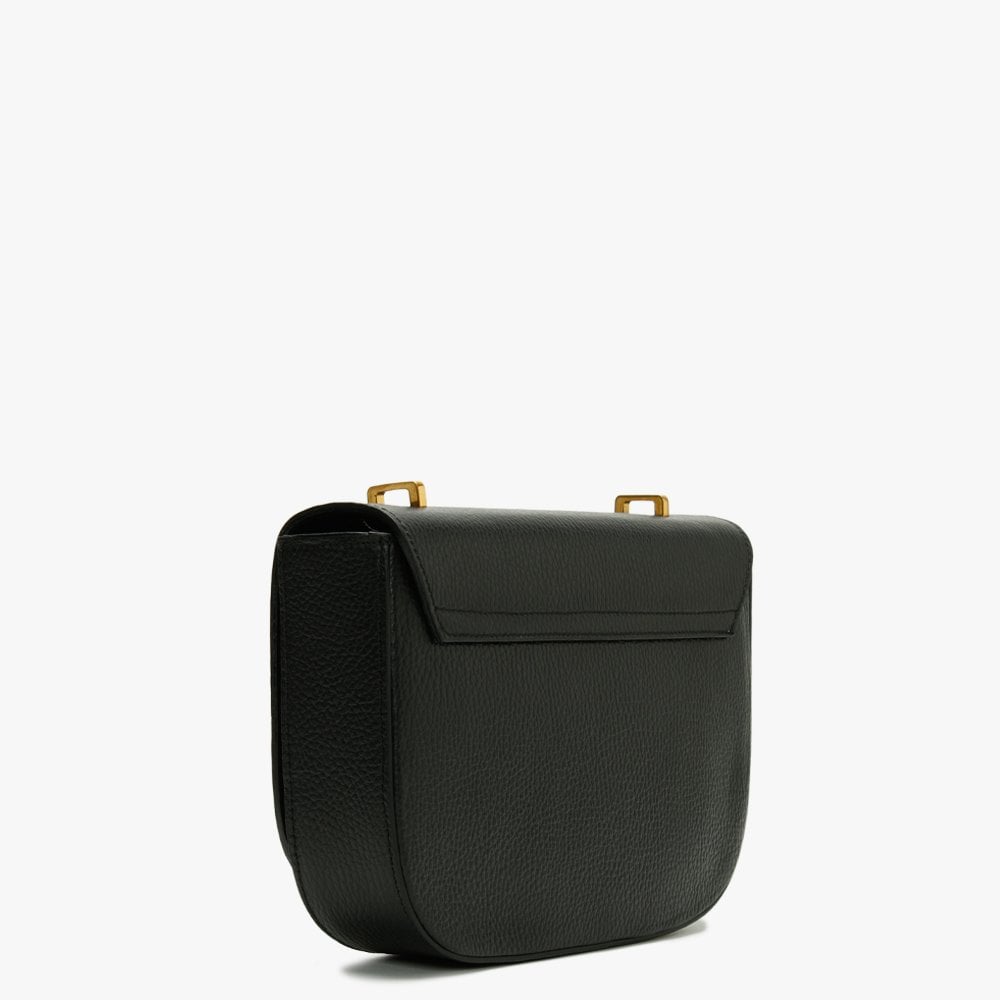 Malawi Black Grainy Leather Satchel Bag