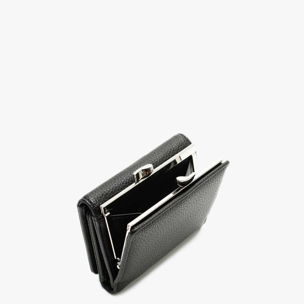 Small Johanna Black Vegan Frame Wallet