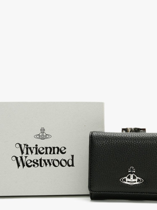 Small Johanna Black Vegan Frame Wallet