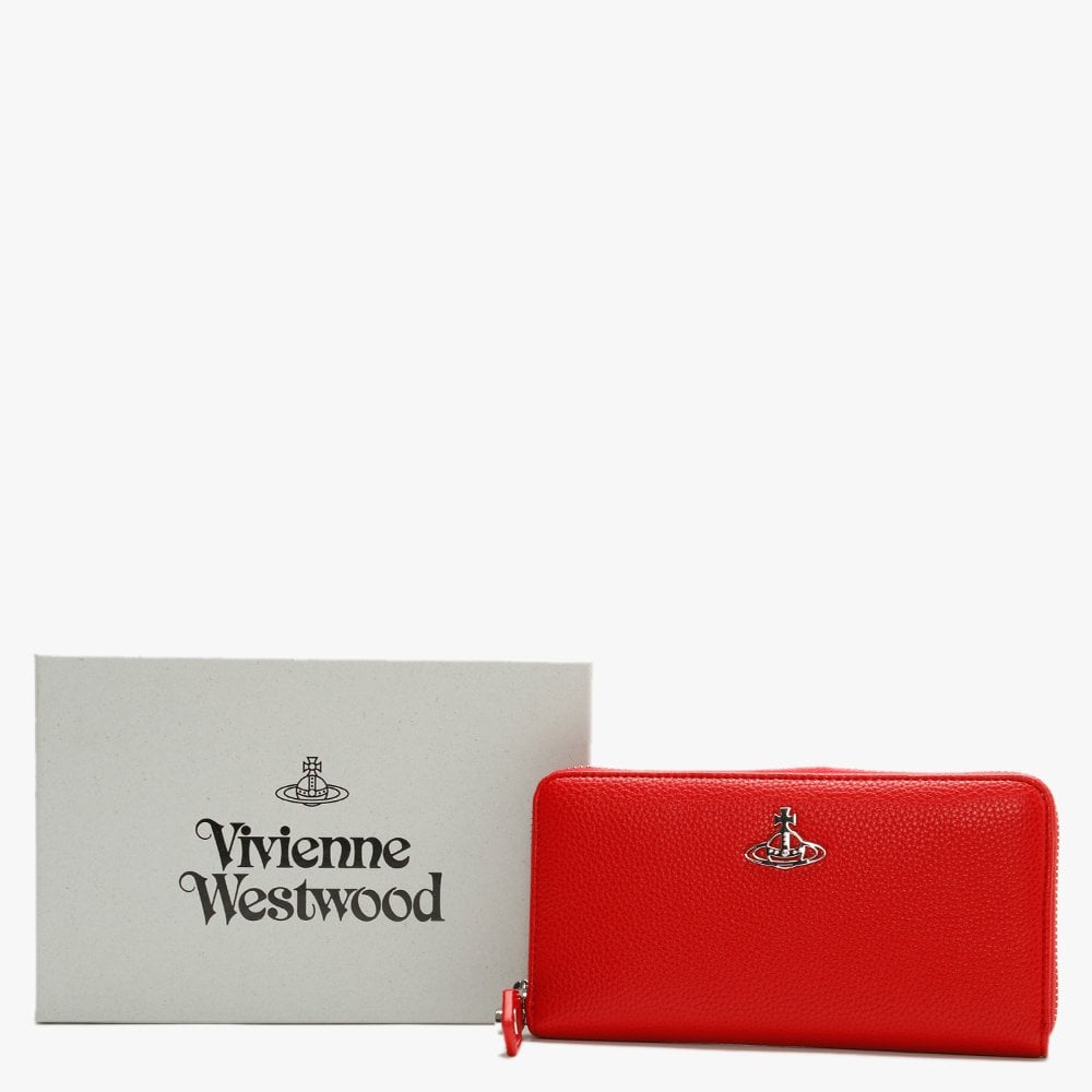 Johanna Red Vegan Zip Around Wallet