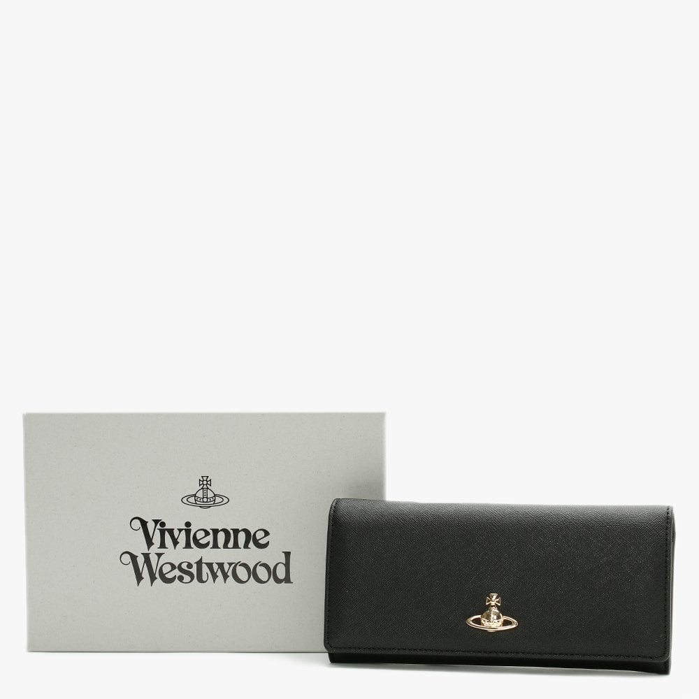 Classic Victoria Black Saffiano Leather Wallet
