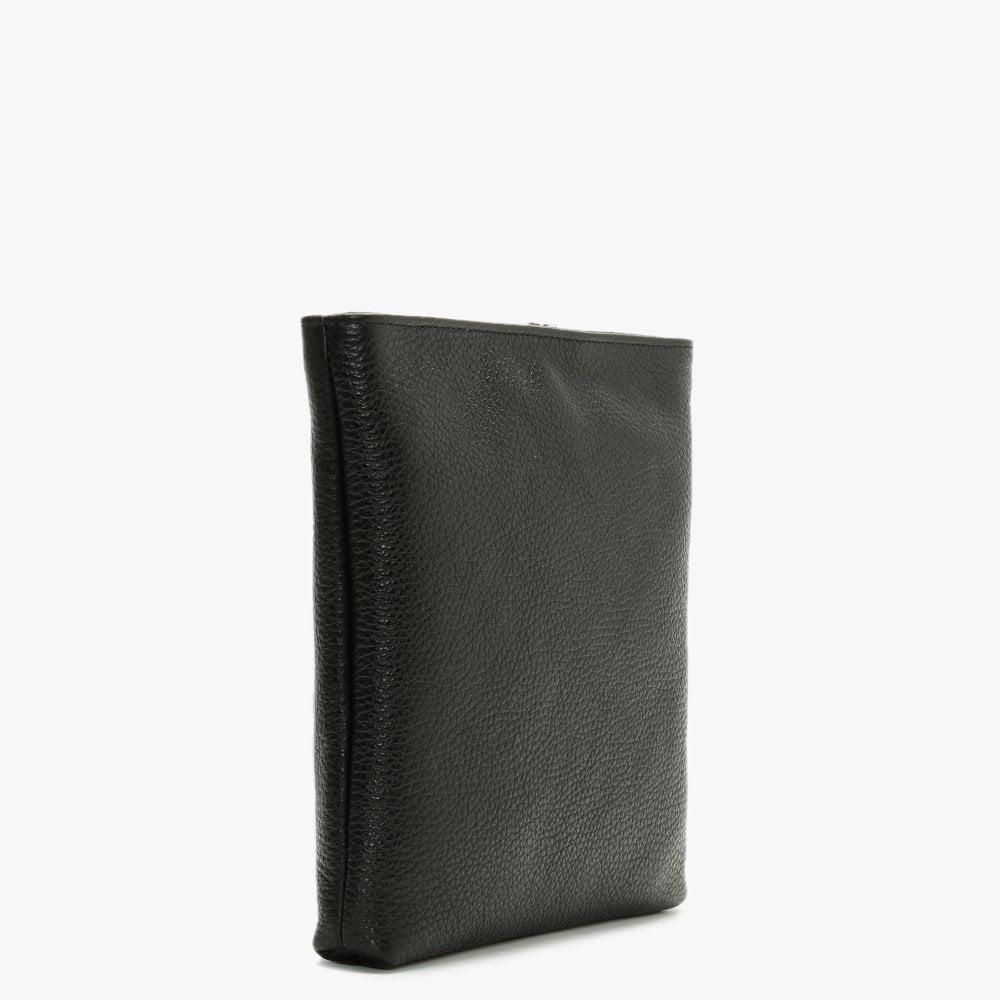 Johanna Square Black Leather Cross-Body Bag