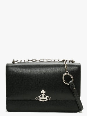 Large Debbie Black Leather Cross-Body Bag