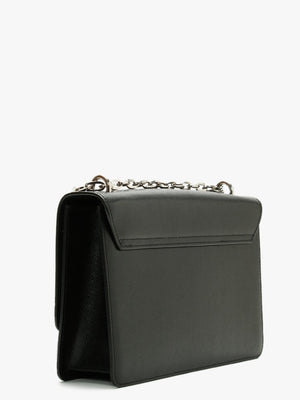 Large Debbie Black Leather Cross-Body Bag