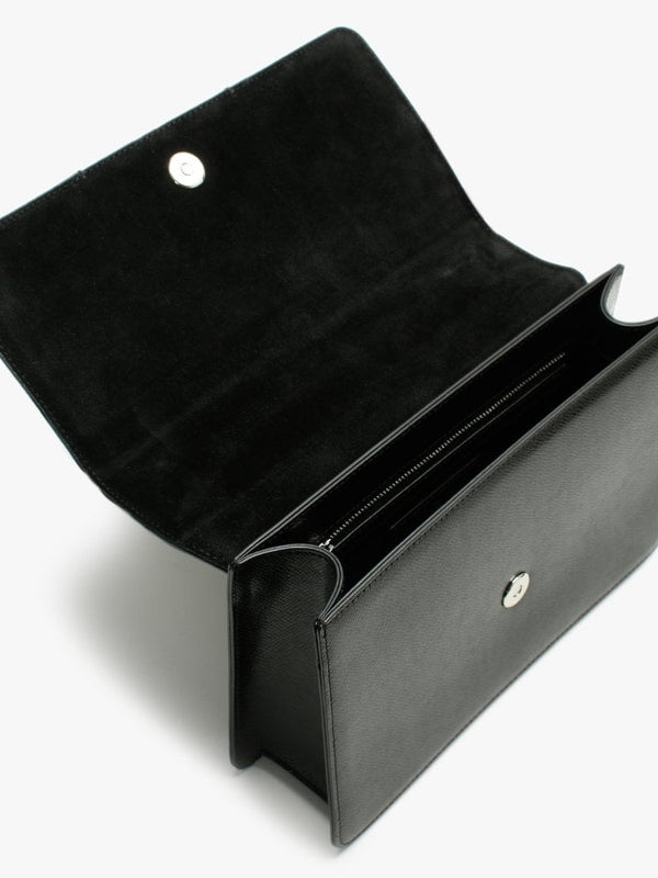 Large Debbie Black Leather Cross-Body Bag