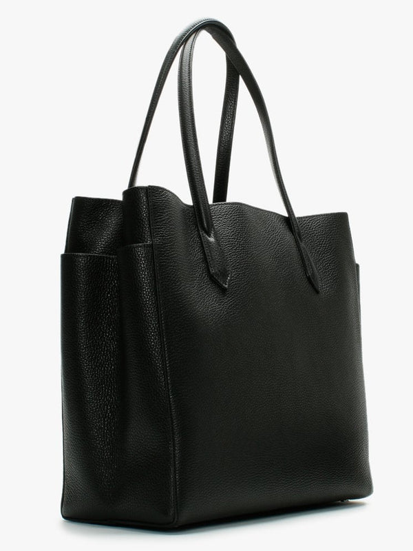 Large Johanna Black Leather Shopper Bag