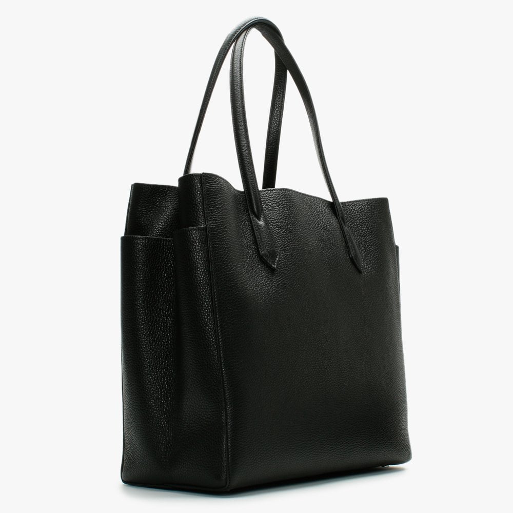 Large Johanna Black Leather Shopper Bag