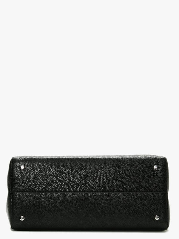 Large Johanna Black Leather Shopper Bag