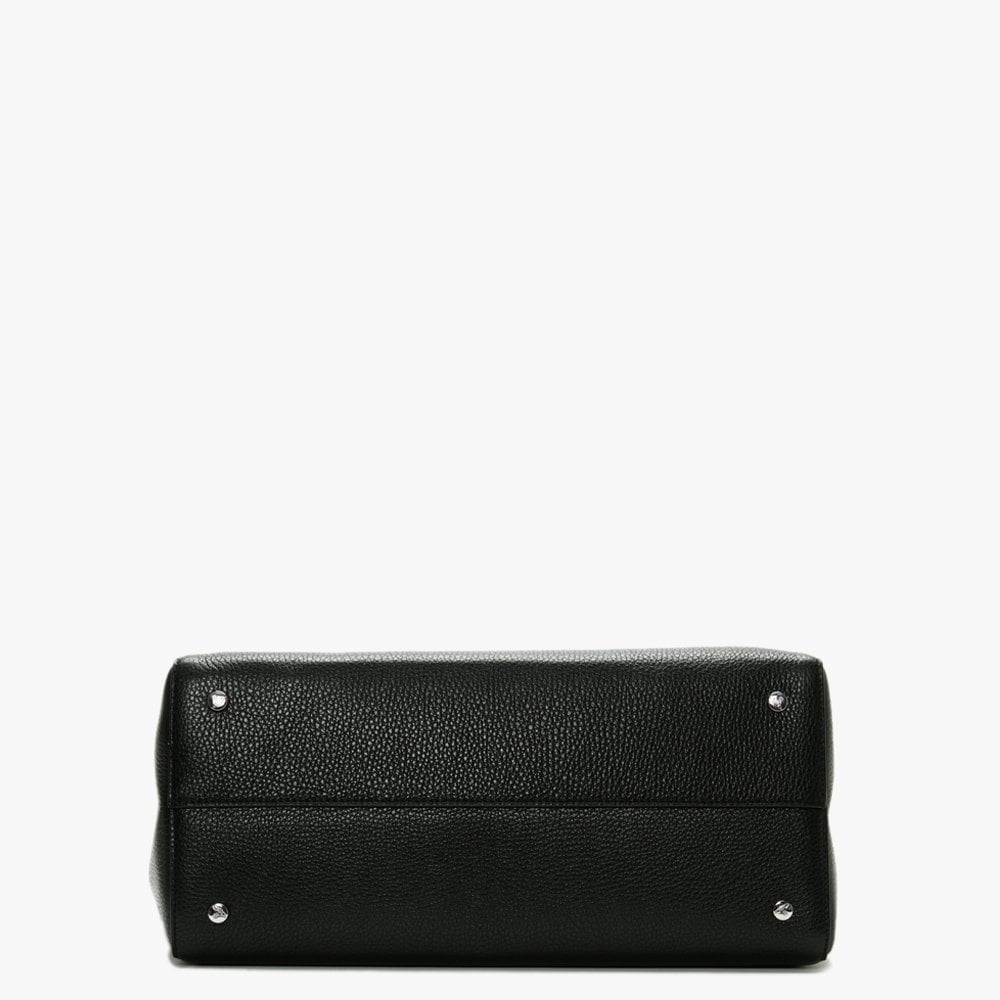 Large Johanna Black Leather Shopper Bag